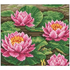 Алмазная мозаика Паутинка Кувшинки, 20*18 см (ПАУ.М231)