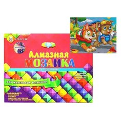 Алмазная мозаика Рыжий кот 17*22 см, "Озорные щенята", с подрамником (AS17016)