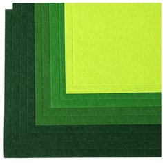 Набор листового фетра IDEAL мягкий, 1 мм, 20*30 см, 10 листов, зеленый ассорти (TBY.FLT-SA6)