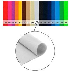 Фетр мягкий IDEAL в рулоне, 1 мм, 100 см, 1 м, цвет 660, белый (TBY.FTL-S2.660.1)
