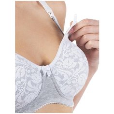 Бюстгальтер послеродовой ФЭСТ размер: 85-B, серый меланж-белый (2638)