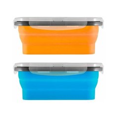 Контейнер для продуктов складной 540 мл с крышкой Mallony EL-540 силиконовый 16х10х6 см, цвет Оранжевый