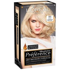 LOreal Paris Preference les Blondissimes стойкая краска для волос, 03, Светло-светло-русый пепельный