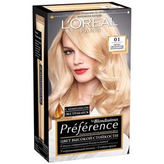 LOreal Paris Preference les Blondissimes стойкая краска для волос, 01, Светло-светло-русый натуральный