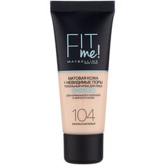 Maybelline New York Тональный крем Fit Me, 30 мл, оттенок: 104 ванильно-бежевый