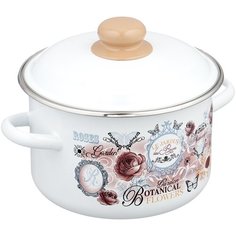 Кастрюля Appetite Roses, 3 л, белый/бежевый
