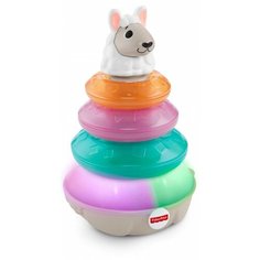 Развивающая игрушка Fisher-Price Linkimals Светящаяся Лама (GRW43), белый/розовый/голубой