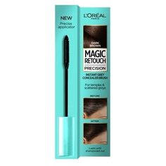 Тушь LOreal Paris Magic Retouch Precision для мгновенного закрашивания седых волос оттенок Темно-каштановый, 8 мл