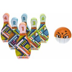 Игровой набор 1TOY Боулинг (T17324) зеленый/оранжевый/голубой