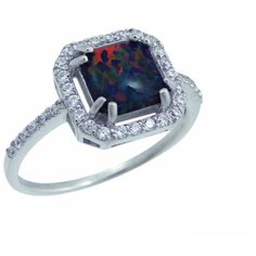 Balex Кольцо 1405937470 из серебра 925 пробы с опалом и фианитом, размер 18