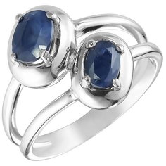 Balex Кольцо 1454830084 из серебра 925 пробы с сапфиром корундом природным, размер 19