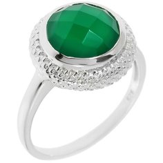 Balex Кольцо 1410931441 из серебра 925 пробы с хризопразом природным, размер 16.5