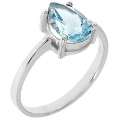 Balex Кольцо 1405932541 из серебра 925 пробы с топазом голубым природным, размер 18