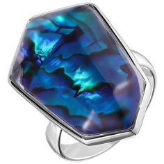 Balex Кольцо 1436930242 из серебра 925 пробы с перламутром и ювелирным стеклом, размер 17