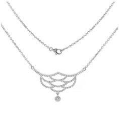 Balex Колье 9418910320 из серебра 925 пробы с фианитом, 40 см, 5.43 г