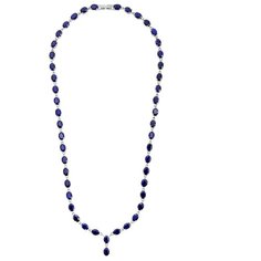 Balex Колье 9405937553 из серебра 925 пробы с сапфиром корундом природным, 50 см, 28.17 г