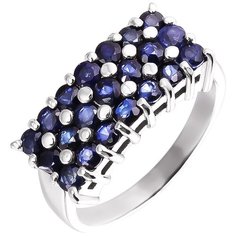 Balex Кольцо 1405937856 из серебра 925 пробы с сапфиром корундом природным, размер 19