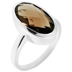 Balex Кольцо 1410931454 из серебра 925 пробы с раухтопазом природным, размер 17.5