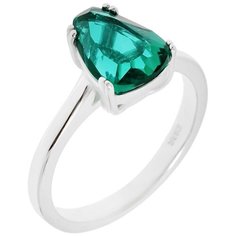 Balex Кольцо 1422920254 из серебра 925 пробы с аквамарином синтетическим и фианитом, размер 17.5