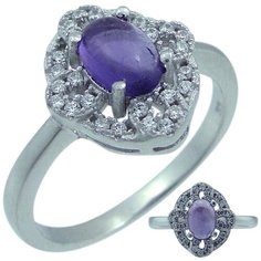 Balex Кольцо 1405937667 из серебра 925 пробы с аметистом природным и фианитом, размер 19