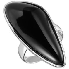 Balex Кольцо 1436930247 из серебра 925 пробы с ониксом, размер 17.5