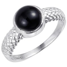Balex Кольцо 1410931780 из серебра 925 пробы с ониксом, размер 18