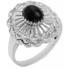 Balex Кольцо 1405935357 из серебра 925 пробы с ониксом, размер 16