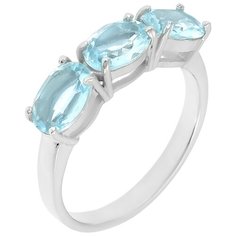 Balex Кольцо 1405936203 из серебра 925 пробы с топазом голубым природным, размер 17