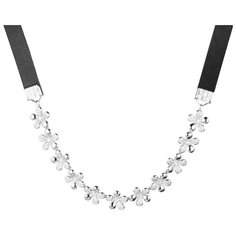 Balex Колье 9458910003 из серебра 925 пробы с фианитом и кожей, 35 см, 11.56 г