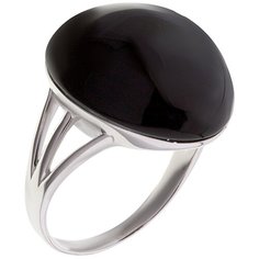 Balex Кольцо 1432930217 из серебра 925 пробы с ониксом, размер 17.5