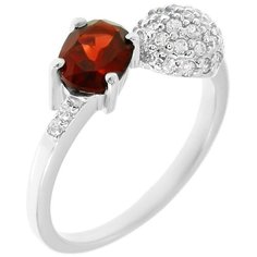 Balex Кольцо 1454930065 из серебра 925 пробы с гранатом природным и фианитом, размер 18.5