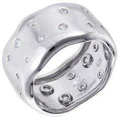 Balex Кольцо 1445910062 из серебра 925 пробы с фианитом, размер 18