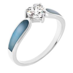 Balex Кольцо 1424920269 из серебра 925 пробы с фианитом и перламутром, размер 18