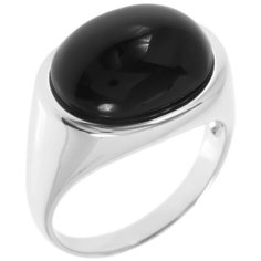 Balex Кольцо 1432930126 из серебра 925 пробы с ониксом, размер 20