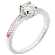 Balex Кольцо 1424920266 из серебра 925 пробы с фианитом и перламутром, размер 20.5