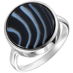 Balex Кольцо 1432930246 из серебра 925 пробы с агатом природным, размер 18