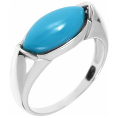 Balex Кольцо 1421930221 из серебра 925 пробы с бирюзой реконструированной, размер 17