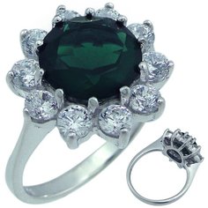 Balex Кольцо 1405937678 из серебра 925 пробы с шпинелью синтетической и фианитом, размер 18