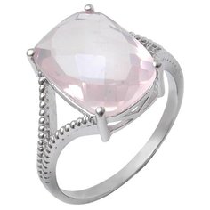 Balex Кольцо 1410931667 из серебра 925 пробы с розовым кварцем природным, размер 19