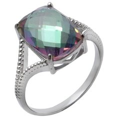 Balex Кольцо 1410931668 из серебра 925 пробы с мистик кварцем природным, размер 17