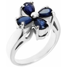 Balex Кольцо 1405933161 из серебра 925 пробы с сапфиром корундом природным, размер 18.5