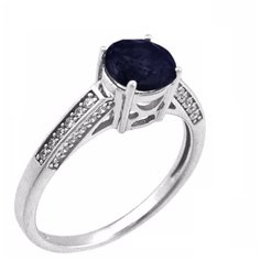 Balex Кольцо 1405937135 из серебра 925 пробы с сапфиром корундом природным и фианитом, размер 18