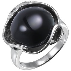 Balex Кольцо 1430930111 из серебра 925 пробы с ониксом, размер 18