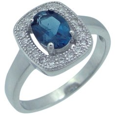 Balex Кольцо 1405937507 из серебра 925 пробы с топазом Лондон и фианитом, размер 19