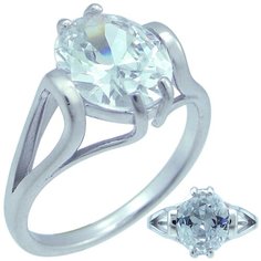 Balex Кольцо 1405937671 из серебра 925 пробы с фианитом, размер 19