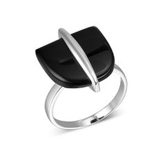 Balex Кольцо 1432930161 из серебра 925 пробы с ониксом, размер 17