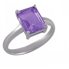 Balex Кольцо 1405937223 из серебра 925 пробы с аметистом природным, размер 16.5