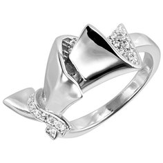 Balex Кольцо 1445900004 из серебра 925 пробы с фианитом, размер 17