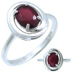 Balex Кольцо 1405937756 из серебра 925 пробы с рубином корундом, размер 17