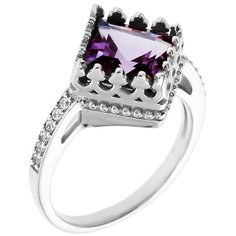 Balex Кольцо 1410931449 из серебра 925 пробы с александритом синтетическим, размер 16.5